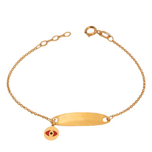 18K Gold Kids Bracelet with Eye Design