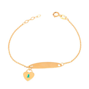 18K Gold Kids Bracelet with Heart Design