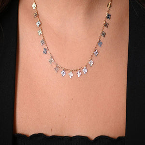 18K Gold Pendant with Small Flowers Design