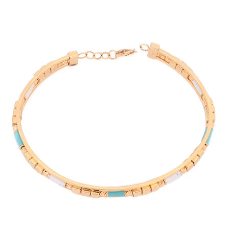 18K Bracelet with Stones Design In Turquoise