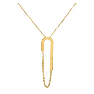 18K Gold Necklace with Geometric Design