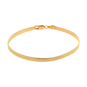 18K Gold Chain Bracelet with Smooth Flat Design