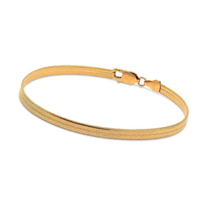 18K Gold Chain Bracelet with Smooth Flat Design