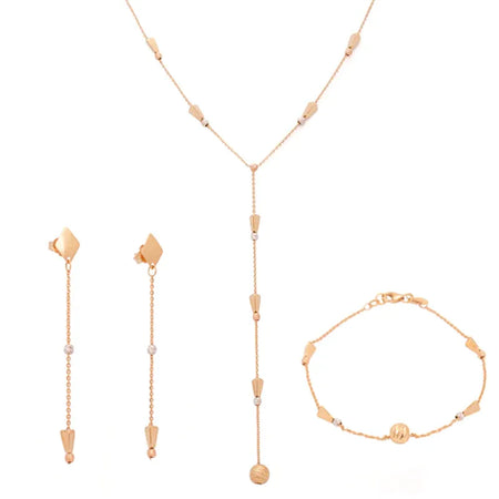 18K Gold Half Set with Delicate Flowing Design