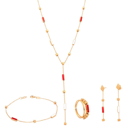 18K Gold Set "Elegance with Precision" Colorful