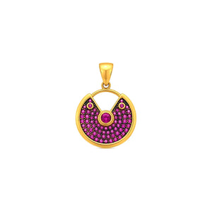 18K Gold Half Set with Circular Stones Design In Blue