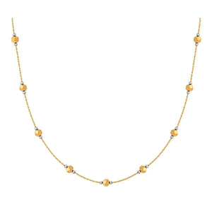 18K Gold Shawl Necklace with Long Beaded