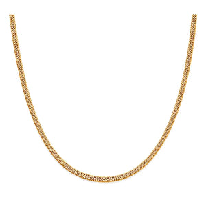 18K Gold Necklace with Flat Design