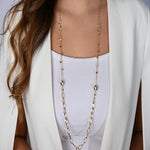 18K Gold Shawl with Long Separators Design In Colorful