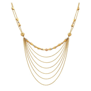 18K Gold Chain Necklace with Multi-Strand Design
