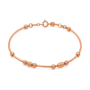 18K Gold Bracelet with Tri-Color Beads Design