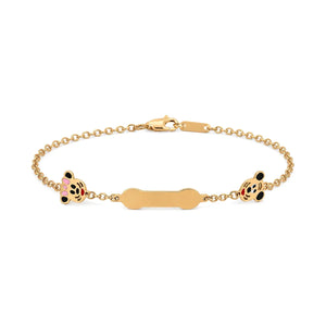18K Gold Kids Chain Bracelet with Mickey Mouse Design