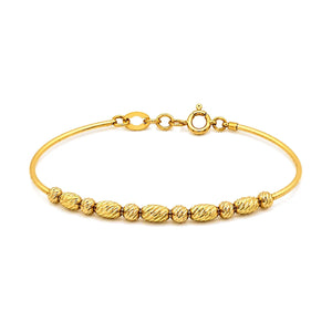 18K Gold Bracelet with Simple Single Row Design