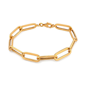 18K Gold Chain Bracelet with Wide Design