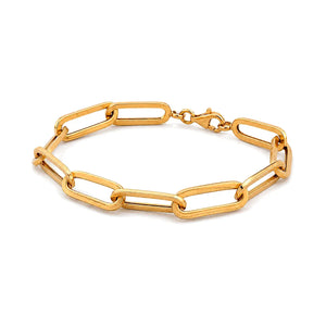 18K Gold Chain Bracelet with Wide Design