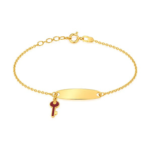 18K Gold Kids Chain Bracelet with Key To Happiness Design