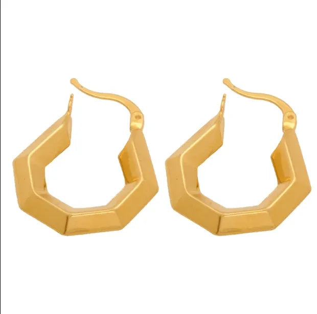 21K Gold Earrings with Circular Design