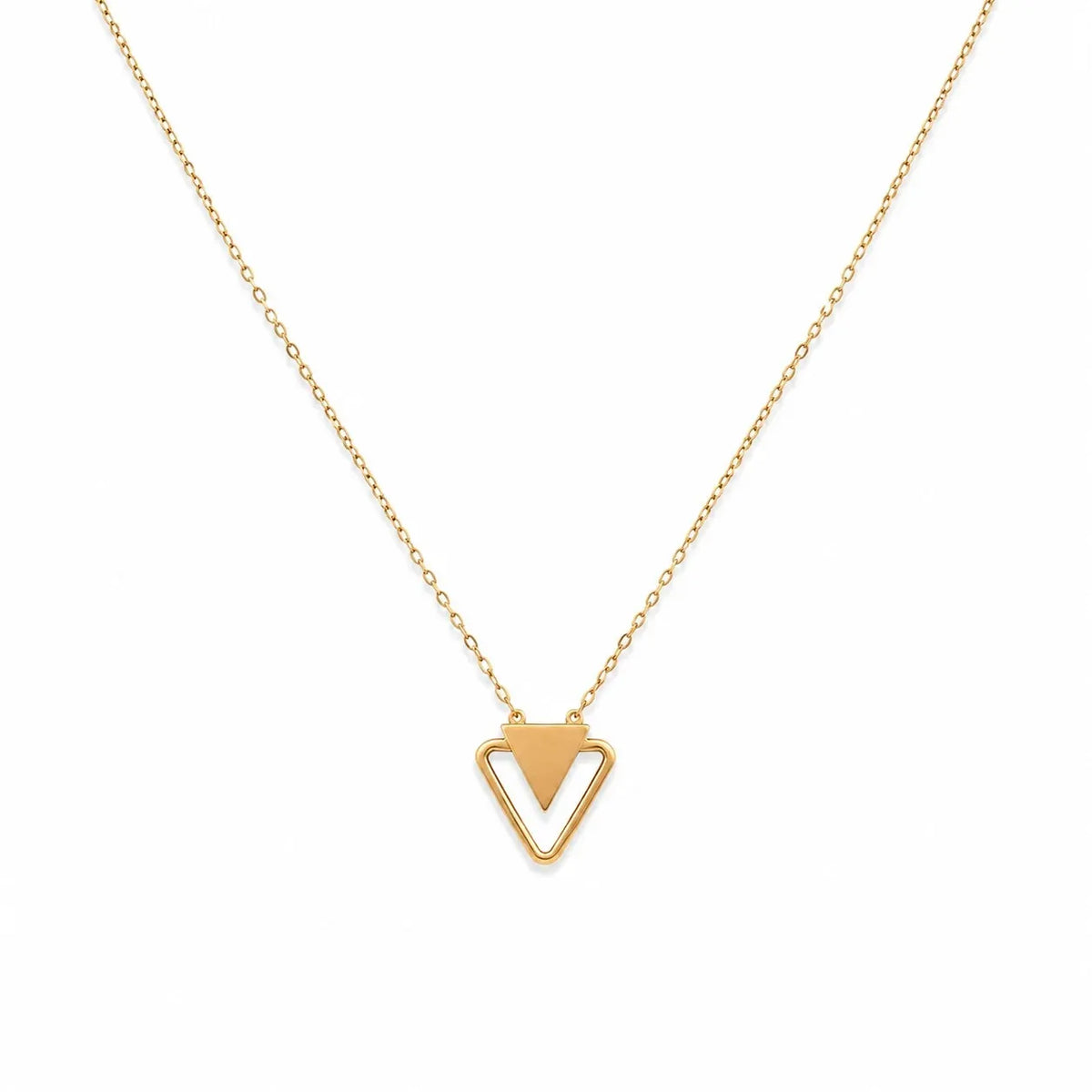 18K Gold Necklace With Triangle Pendant