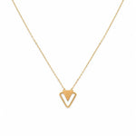 18K Gold Necklace With Triangle Pendant