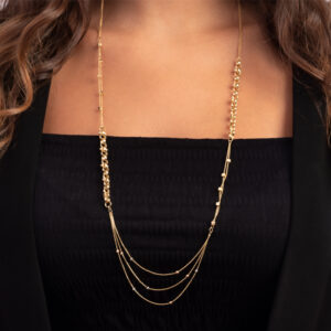 Long gold necklace